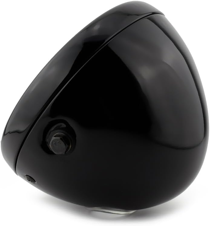 Boldness Motorcycle 7" Headlight Housing Shell Bucket Side Mount Lamp LED Cover for Cafe Racer Lighthouse Gloss Black - Image 4